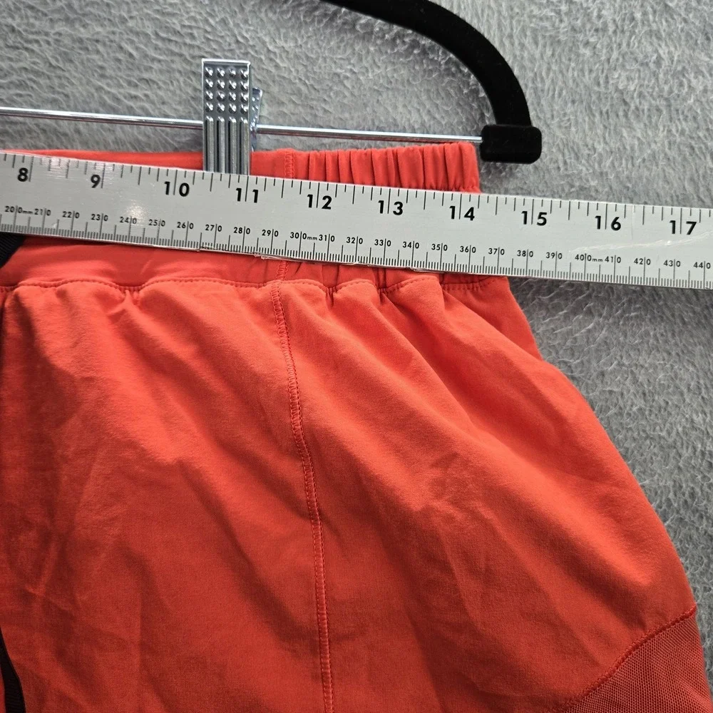 Lululemon Women Activewear Shorts 10 Orange Running Drawstring 2.5
